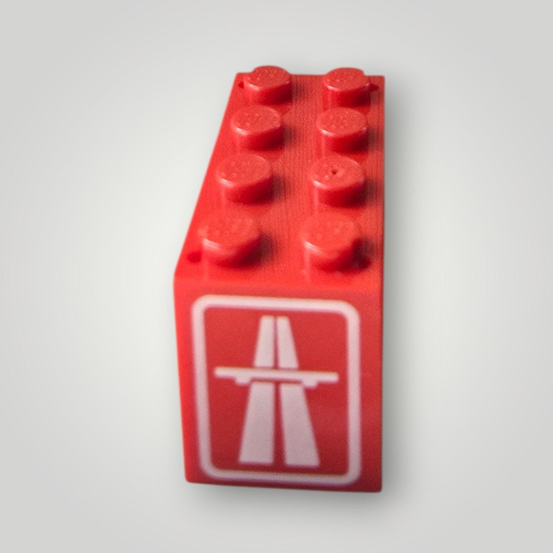 Lego Schlauchhalter rot mit Autobahnmotiv 4209