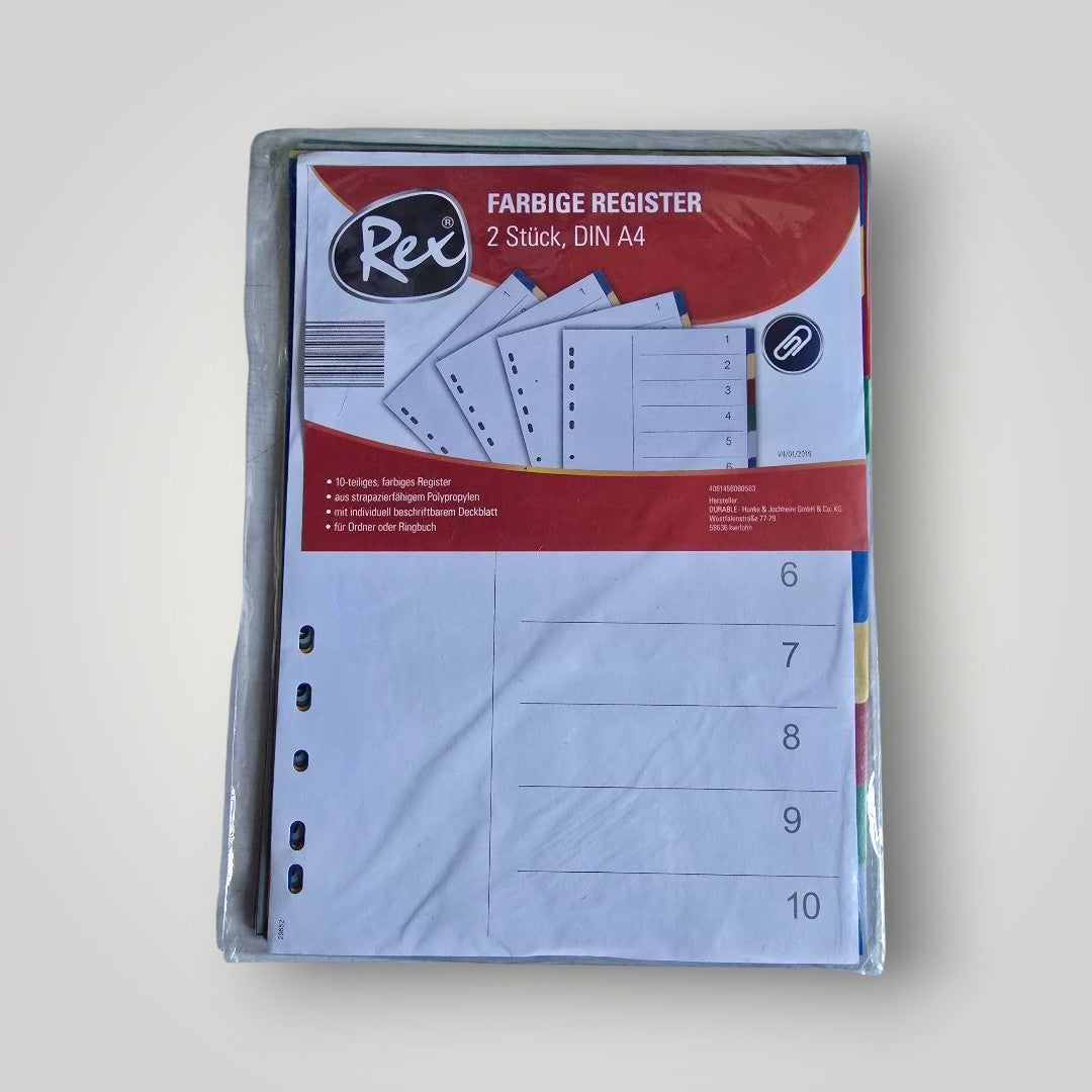Rex Register A4 2x10tlg. OVP