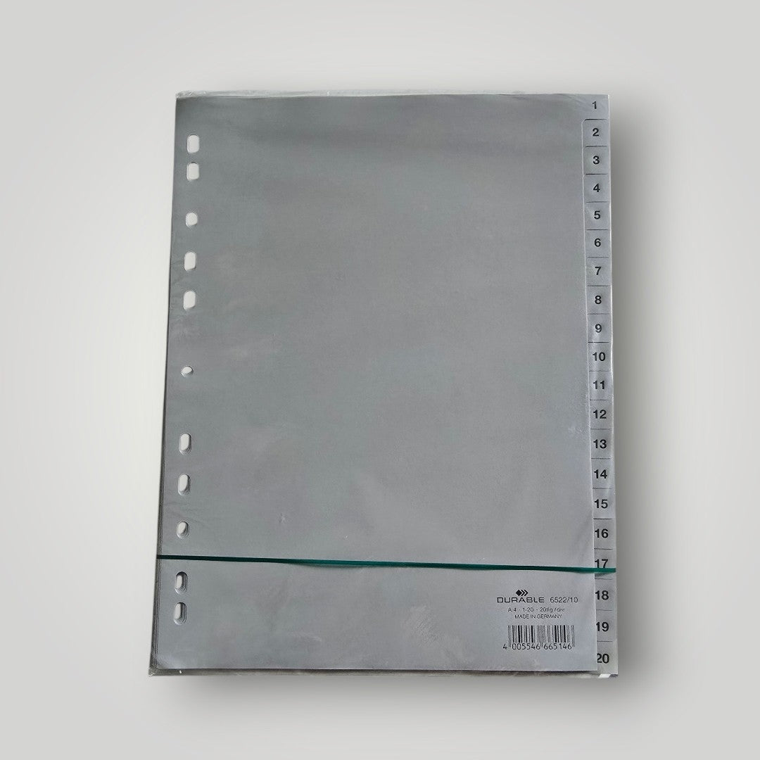 Durable Register Zahlen 1-20 PP Grau OVP
