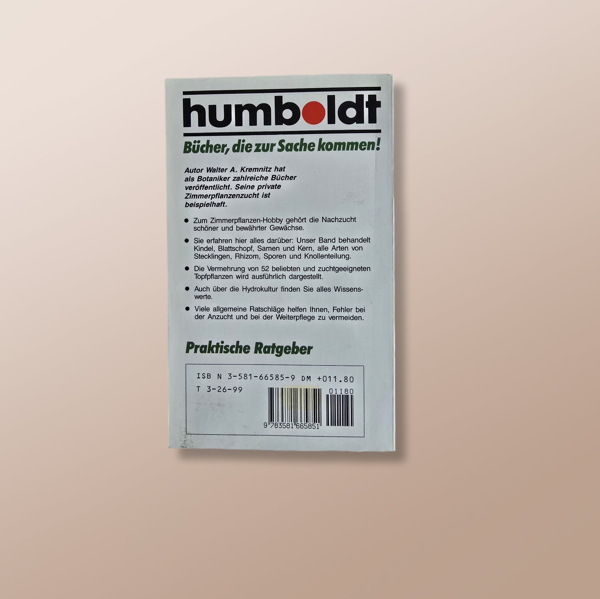 Buch Zimmerpflanzen selbst ziehen (1988)