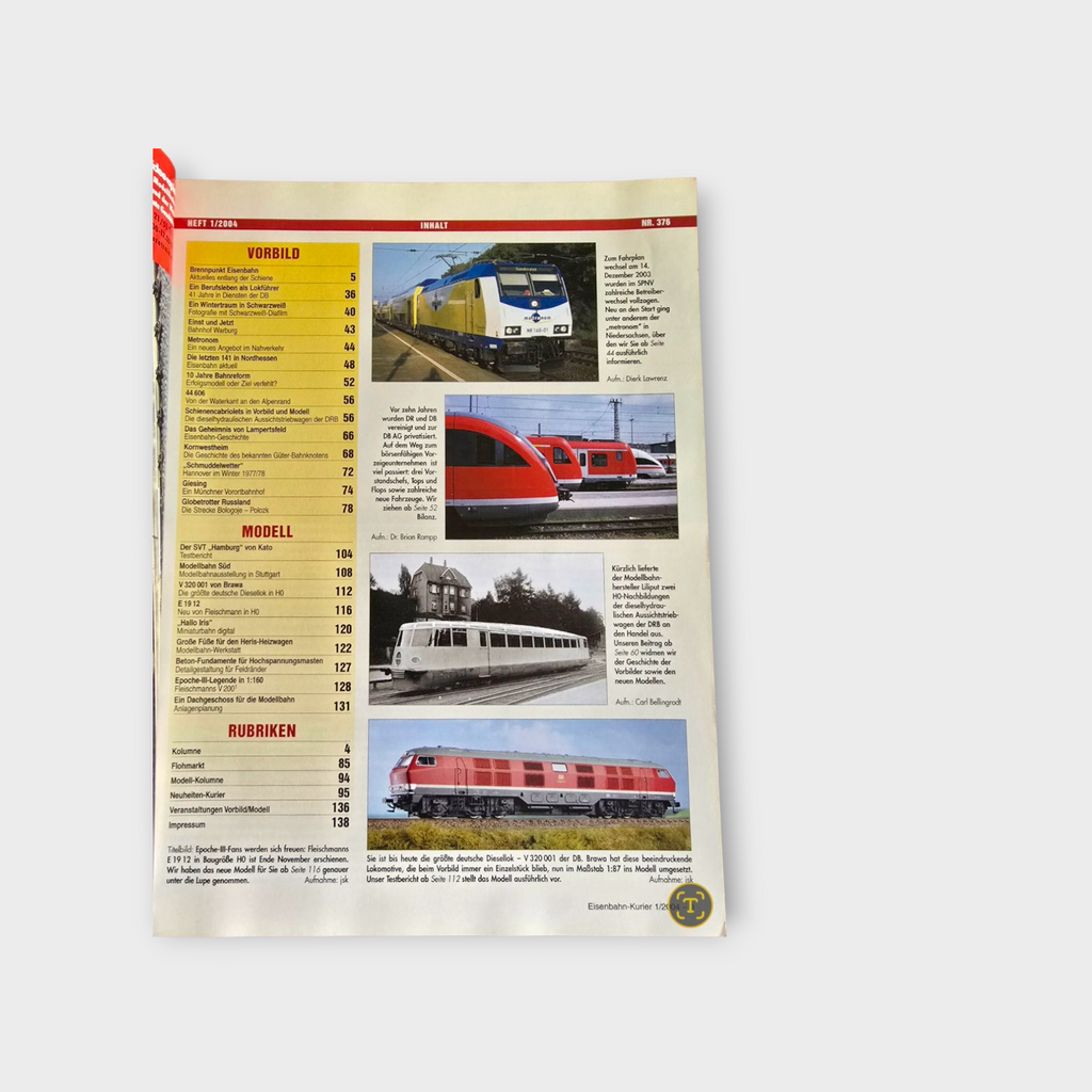 Zeitschrift Eisenbahn Kurier Nr. 376 1/2004