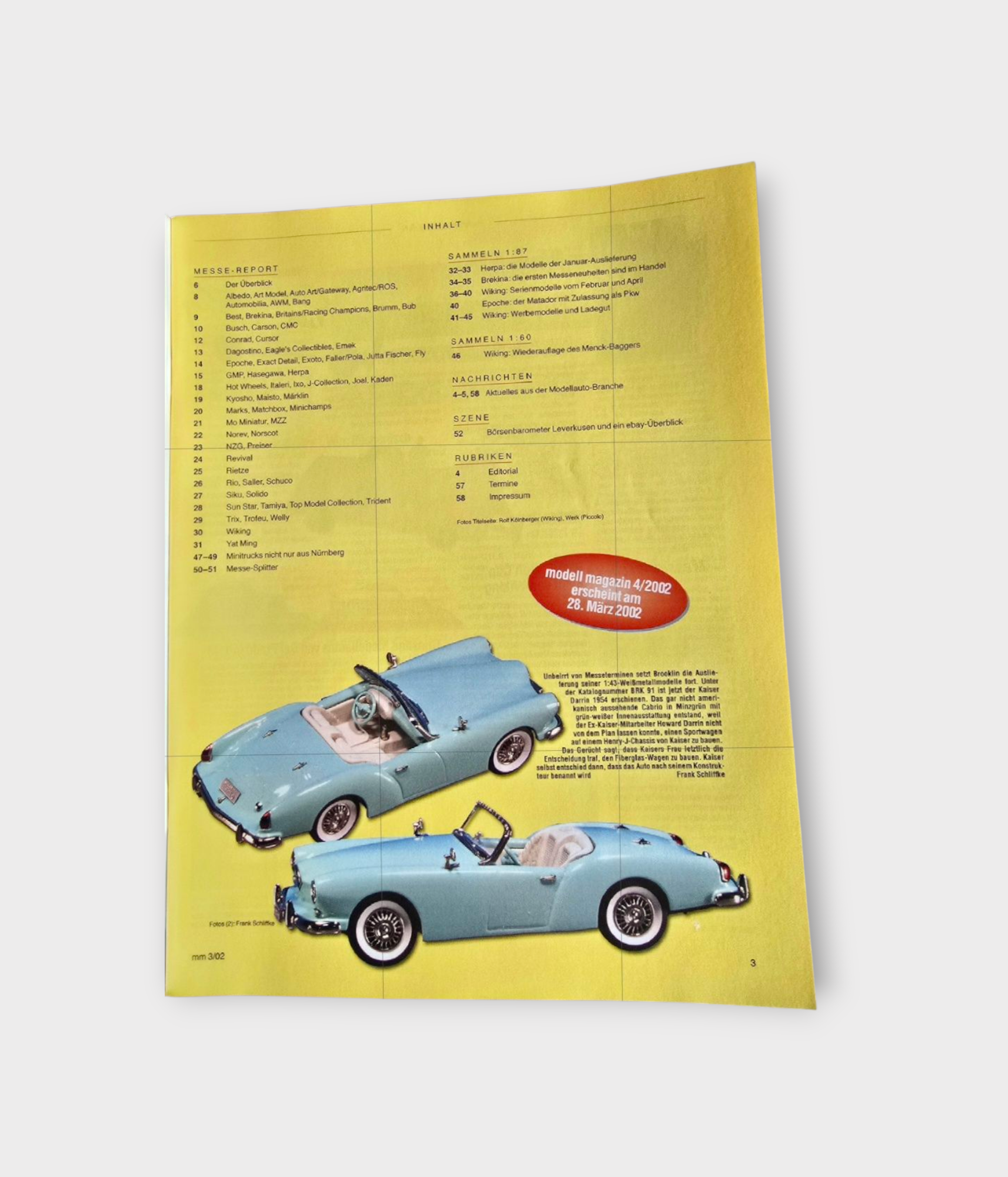Zeitschrift Modell Magazin 03/2002