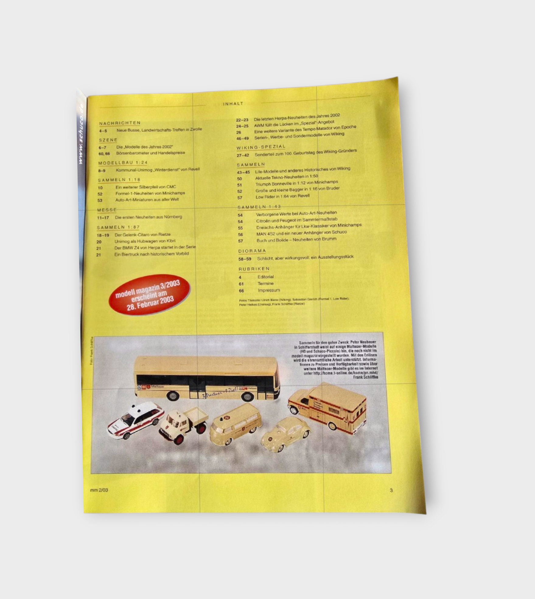 Zeitschrift Modell Magazin 02/2003