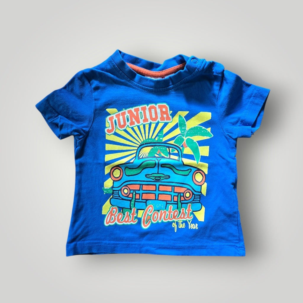 NKD Berti T-Shirt blau mit buntem Aufdruck Gr.62/68